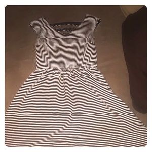 Striped dress with semi open back